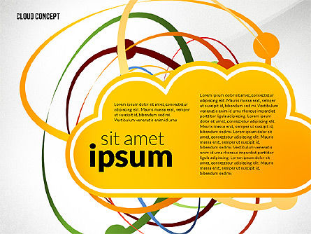 Cloud services proces presentatiesjabloon, PowerPoint-sjabloon, 02815, Procesdiagrammen — PoweredTemplate.com