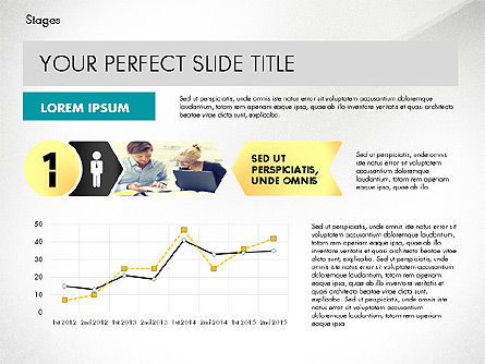 Stage conceito de apresentação, Modelo do PowerPoint, 02819, Diagramas de Etapas — PoweredTemplate.com
