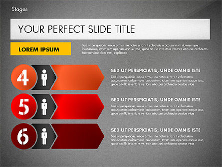 Concepto de presentación de etapas, Diapositiva 12, 02819, Diagramas de la etapa — PoweredTemplate.com