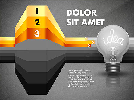 아이디어 옵션 및 단계, 슬라이드 11, 02821, 단계 도표 — PoweredTemplate.com