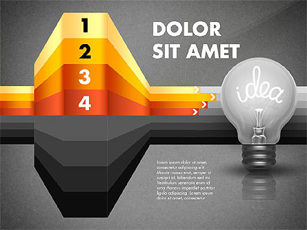 アイデアのオプションと段階, スライド 12, 02821, 段階図 — PoweredTemplate.com
