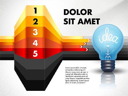 アイデアのオプションと段階, スライド 5, 02821, 段階図 — PoweredTemplate.com