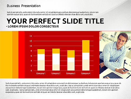 Risultati aziendali con grafici basati su dati, Modello PowerPoint, 02822, Diagrammi e Grafici con Dati — PoweredTemplate.com
