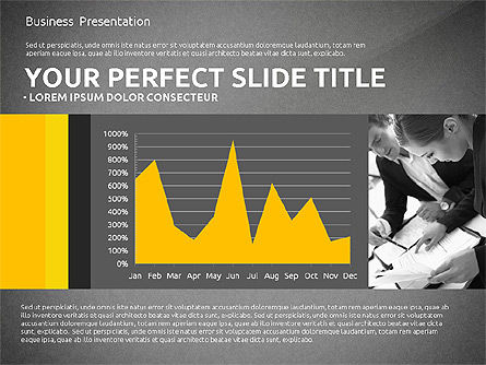 Résultats de l'entreprise avec diagrammes basés sur les données, Diapositive 16, 02822, Schémas, graphiques de données — PoweredTemplate.com
