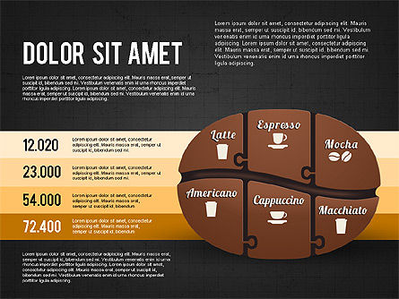 Kaffeebohne Infografiken, Folie 12, 02828, Infografiken — PoweredTemplate.com