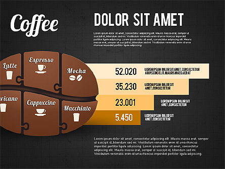 Kaffeebohne Infografiken, Folie 14, 02828, Infografiken — PoweredTemplate.com