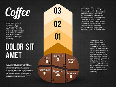 咖啡豆图表, 幻灯片 15, 02828, 信息图 — PoweredTemplate.com