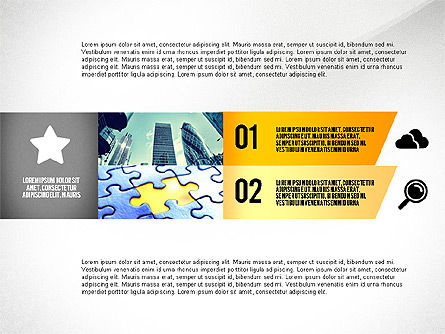Opties pictogrammen en podia, PowerPoint-sjabloon, 02845, Stage diagrams — PoweredTemplate.com