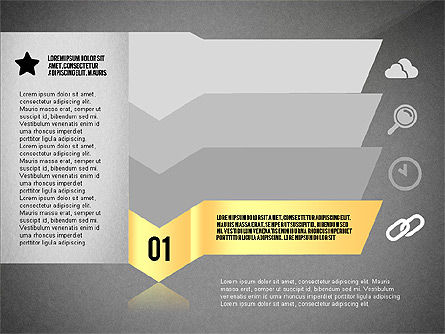 옵션 아이콘 및 단계, 슬라이드 11, 02845, 단계 도표 — PoweredTemplate.com