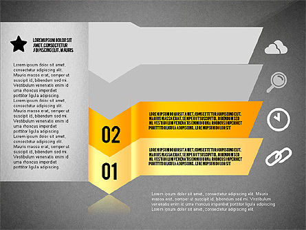Options des icônes et des étapes, Diapositive 12, 02845, Schémas d'étapes — PoweredTemplate.com