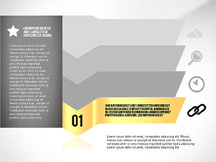 Options des icônes et des étapes, Diapositive 3, 02845, Schémas d'étapes — PoweredTemplate.com