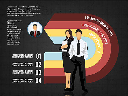 Opciones y gente de negocios, Diapositiva 11, 02852, Diagramas de la etapa — PoweredTemplate.com