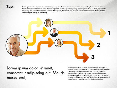 Frecce opzioni connessioni, Slide 3, 02856, Diagrammi di Processo — PoweredTemplate.com