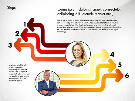 Flechas Opciones Conexiones, Diapositiva 5, 02856, Diagramas de proceso — PoweredTemplate.com