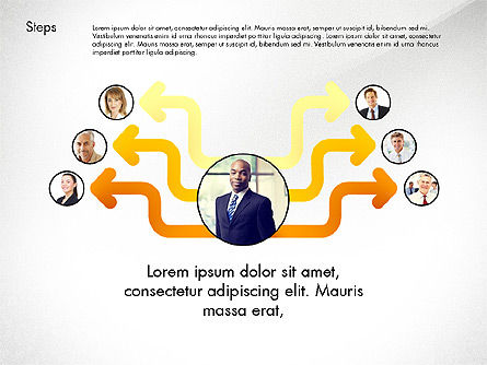 Flechas Opciones Conexiones, Diapositiva 7, 02856, Diagramas de proceso — PoweredTemplate.com
