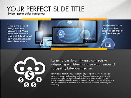Infografis Layanan Awan, Templat PowerPoint, 02862, Templat Presentasi — PoweredTemplate.com