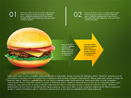 햄버거 infographics, 슬라이드 11, 02865, 인포메이션 그래픽 — PoweredTemplate.com