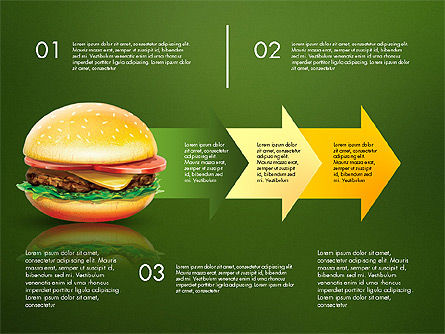 Hamburger infographics, Deslizar 13, 02865, Infográficos — PoweredTemplate.com