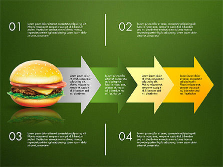 Hamburger infographics, Deslizar 15, 02865, Infográficos — PoweredTemplate.com