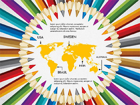 Pencils Arranged in Circle Data Driven Presentation Template, Slide 7, 02875, Data Driven Diagrams and Charts — PoweredTemplate.com