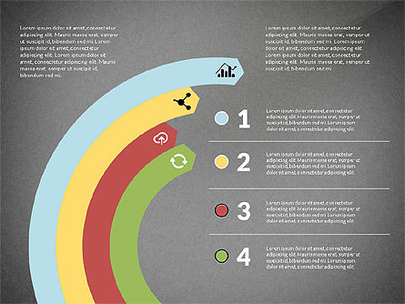 Opciones Flechas y etapas, Diapositiva 12, 02878, Formas — PoweredTemplate.com