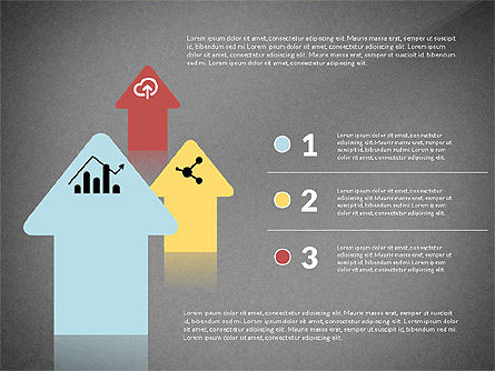 Options des flèches et des étapes, Diapositive 13, 02878, Formes — PoweredTemplate.com