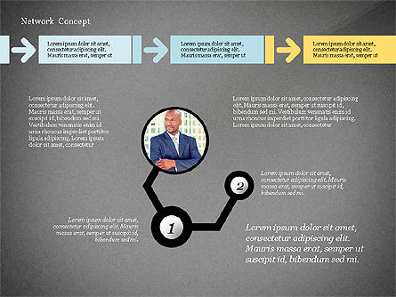 Concepto de presentación de redes empresariales, Diapositiva 12, 02883, Diagramas de la etapa — PoweredTemplate.com