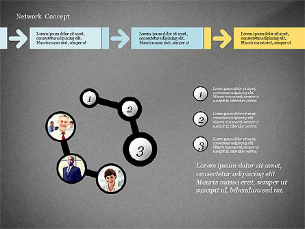 Concept de présentation de réseau métier, Diapositive 13, 02883, Schémas d'étapes — PoweredTemplate.com