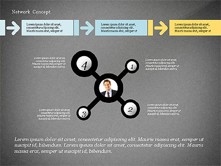 Concept de présentation de réseau métier, Diapositive 15, 02883, Schémas d'étapes — PoweredTemplate.com