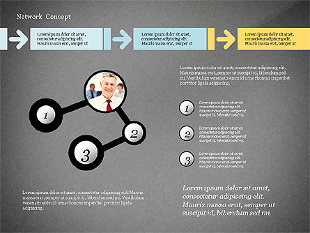 Concept de présentation de réseau métier, Diapositive 16, 02883, Schémas d'étapes — PoweredTemplate.com