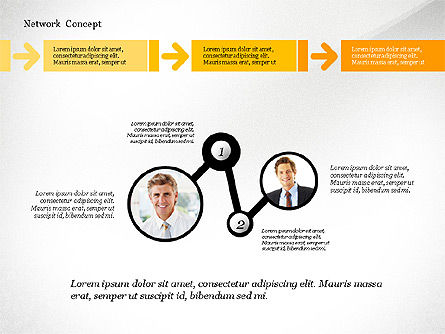 Concept de présentation de réseau métier, Diapositive 3, 02883, Schémas d'étapes — PoweredTemplate.com