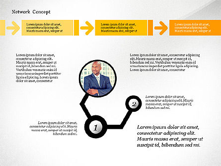 Concept de présentation de réseau métier, Diapositive 4, 02883, Schémas d'étapes — PoweredTemplate.com