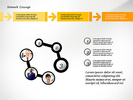 비즈니스 네트워킹 프레젠테이션 개념, 슬라이드 5, 02883, 단계 도표 — PoweredTemplate.com