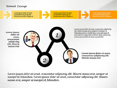 Concept de présentation de réseau métier, Diapositive 6, 02883, Schémas d'étapes — PoweredTemplate.com