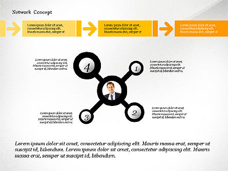 Concept de présentation de réseau métier, Diapositive 7, 02883, Schémas d'étapes — PoweredTemplate.com