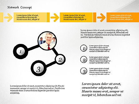 Concept de présentation de réseau métier, Diapositive 8, 02883, Schémas d'étapes — PoweredTemplate.com