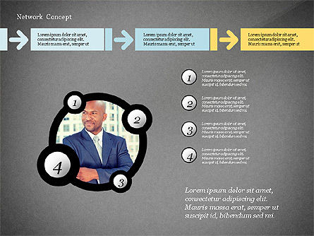 비즈니스 네트워킹 프레젠테이션 개념, 슬라이드 9, 02883, 단계 도표 — PoweredTemplate.com