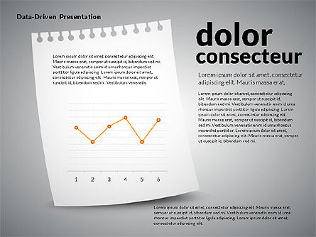 Dati guidato grafici su foglio di carta, Modello PowerPoint, 02899, Diagrammi e Grafici con Dati — PoweredTemplate.com