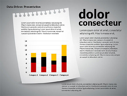 Gráficos conducidos por datos en la hoja de papel, Diapositiva 8, 02899, Diagramas basados en datos — PoweredTemplate.com