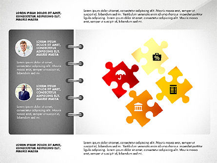 Presentación con Rompecabezas, Diapositiva 4, 02900, Diagramas de puzzle — PoweredTemplate.com