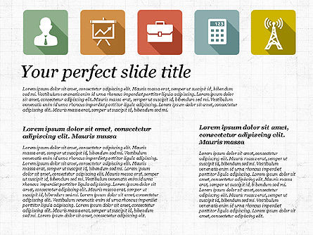 Presentación con iconos de diseño plano, Diapositiva 3, 02905, Iconos — PoweredTemplate.com