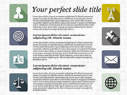 Presentación con iconos de diseño plano, Diapositiva 4, 02905, Iconos — PoweredTemplate.com