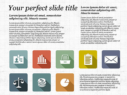Presentación con iconos de diseño plano, Diapositiva 5, 02905, Iconos — PoweredTemplate.com