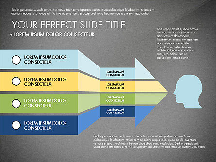 Presentación con Etapas en Diseño Plano, Diapositiva 12, 02911, Plantillas de presentación — PoweredTemplate.com