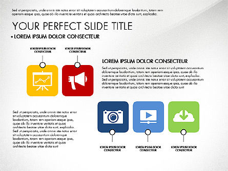 Presentación con Etapas en Diseño Plano, Diapositiva 2, 02911, Plantillas de presentación — PoweredTemplate.com