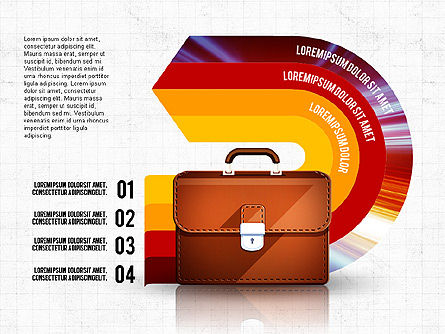 비즈니스 프로세스 개념, 파워 포인트 템플릿, 02912, 단계 도표 — PoweredTemplate.com
