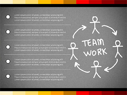 Teamwork-Konzept mit Gekritzel-Formen, Folie 9, 02916, Präsentationsvorlagen — PoweredTemplate.com