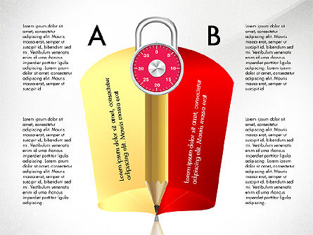 Infografik mit Bleistift und Manometer, Kostenlos PowerPoint-Vorlage, 02917, Infografiken — PoweredTemplate.com