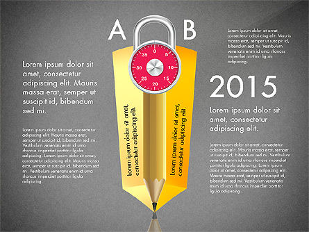 Infografik mit Bleistift und Manometer, Folie 12, 02917, Infografiken — PoweredTemplate.com