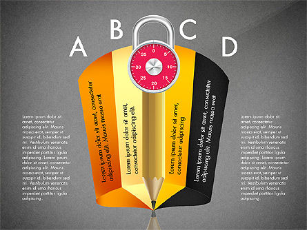 Infografik mit Bleistift und Manometer, Folie 14, 02917, Infografiken — PoweredTemplate.com